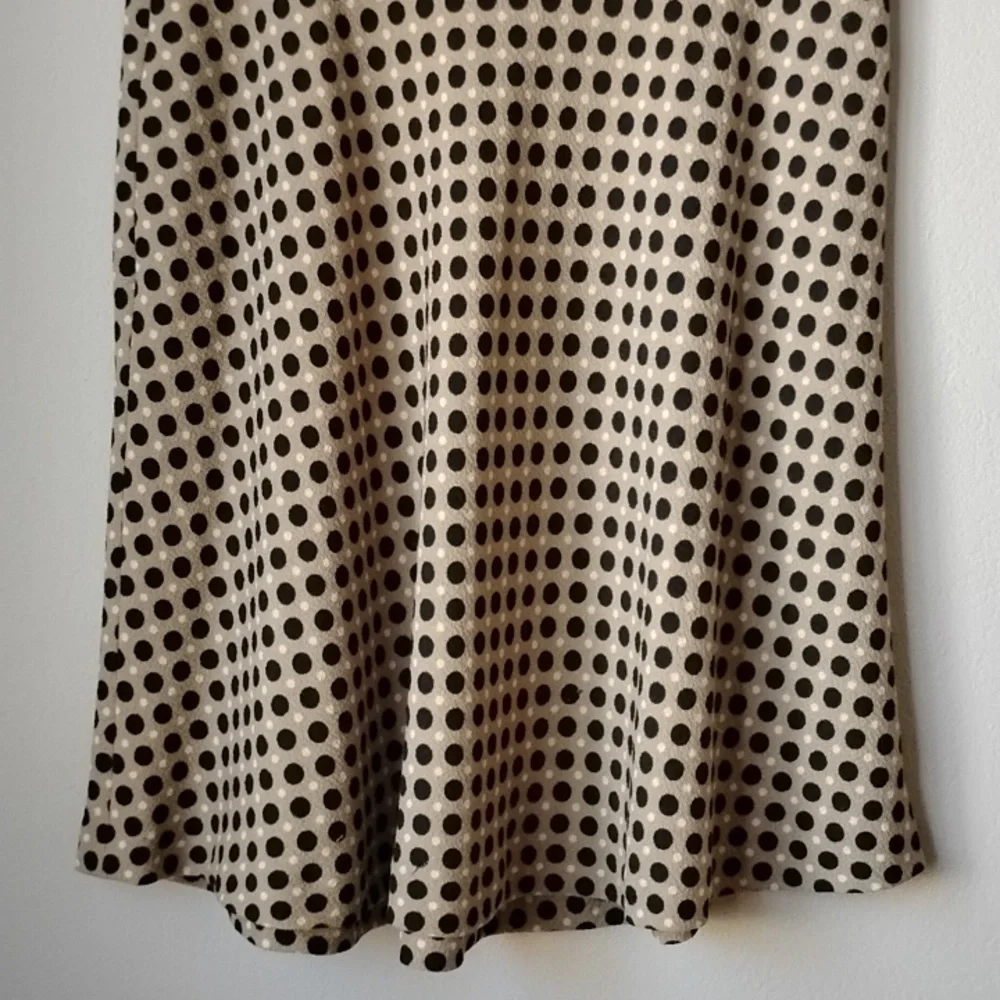 Ann Taylor Black and Tan Polka Dot A-Line Skirt